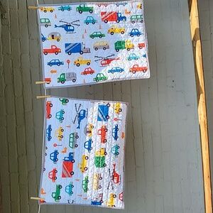 Quilted Pillow Shams. Cars And Trucks Design Perfect For Childs Room. No Tags.